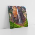 Obraz na płótnie 50x50 - Górska siła wodospadów - wodospad, góra
