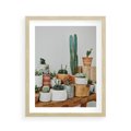 Plakat w ramie 40x50 - Kaktusowa Galeria w Doniczkach - kaktusy w doniczkach, fotografia - rama drewno