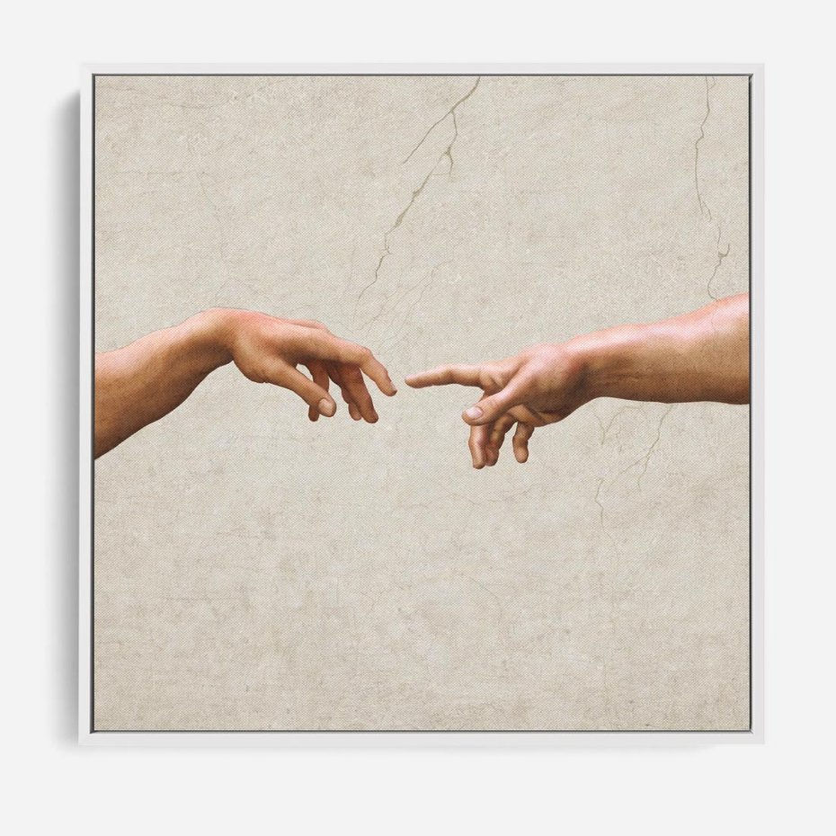 Obraz w ramie 80x80 - Antyczna Twórczość - inspiracja, Michał Anioł - rama biała