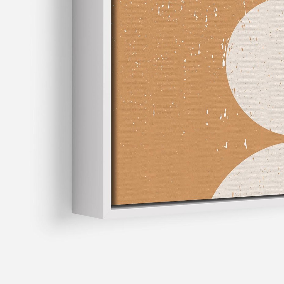 Obraz w ramie 80x80 - Podróżne Echa - mid century styl, nowoczesna grafika - rama biała