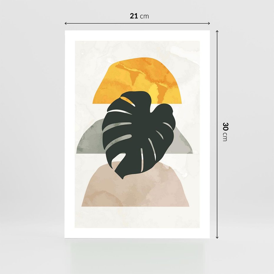 Plakat bez ramy 21x30 - Monstera i Boho Elementy - grafika, boho klimat