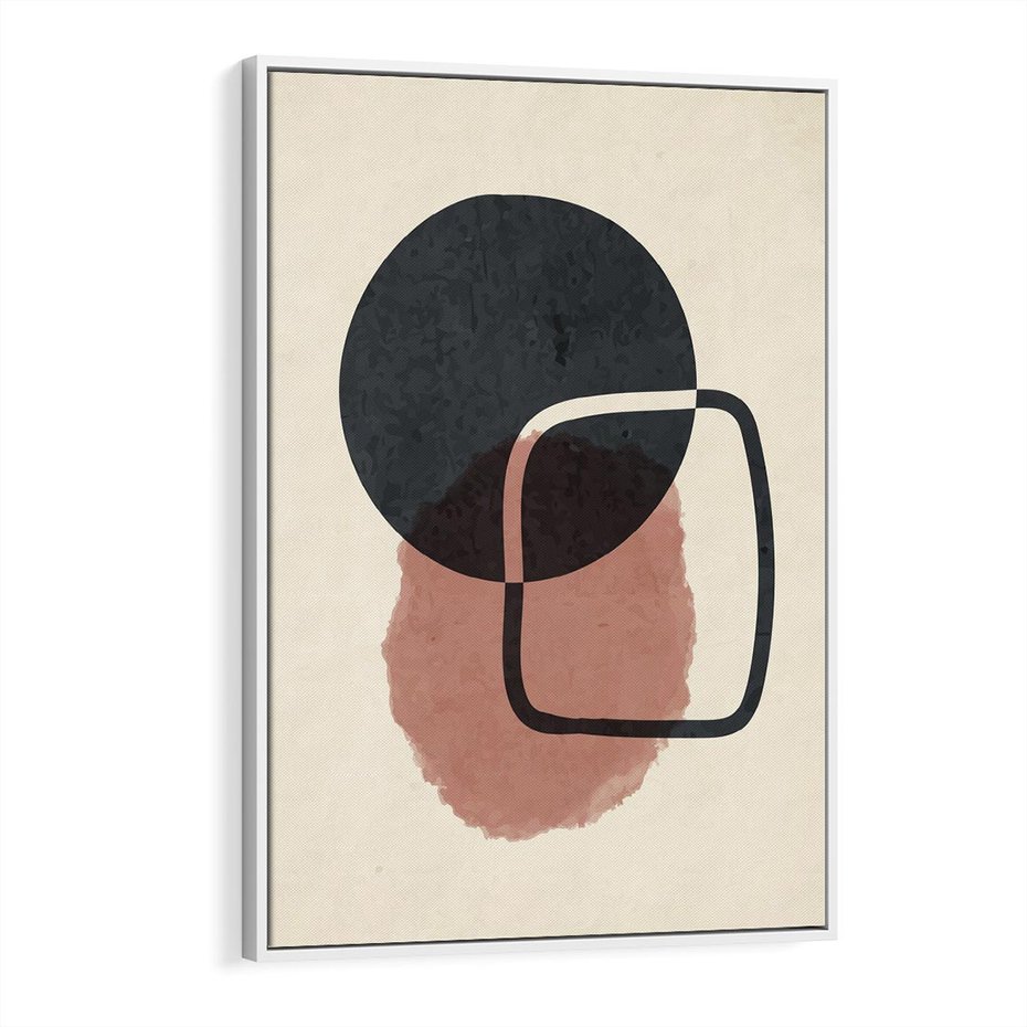 Obraz w ramie 80x120 - Abstrakcyjna Harmonia - abstrakcyjne nieregularne kształty, minimalistyczny plakat - rama biała
