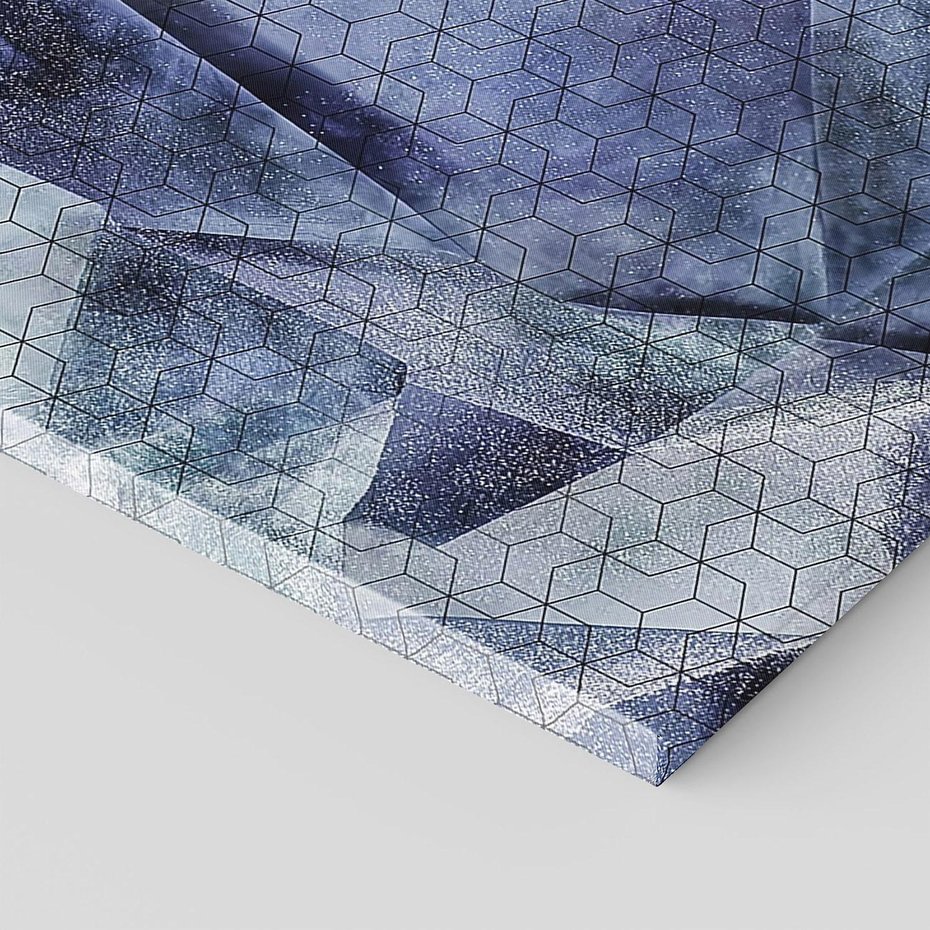 Obraz na płótnie 70x100 - Melodia mgieł i marzeń - abstrakcja w kolorze granatu, przypominająca górę lodową