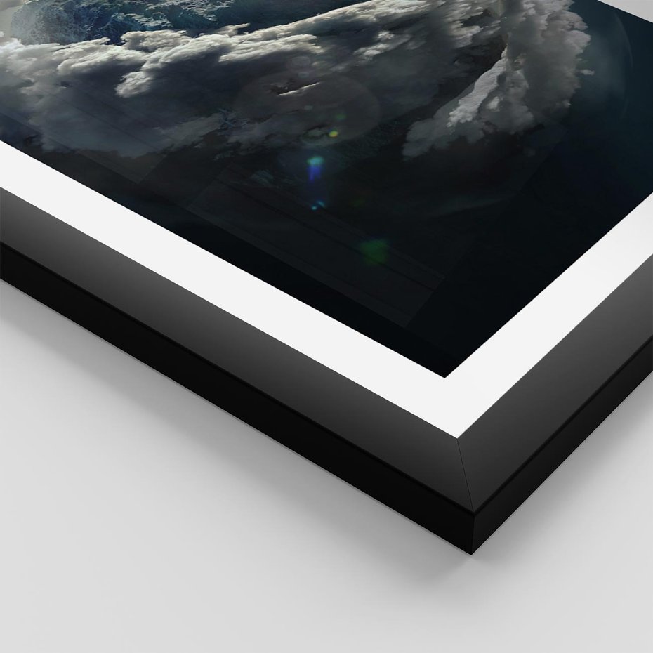 Plakat w ramie 50x70 - Chmurowa aura nad horyzontem - atmosfera, chmury - rama czarna