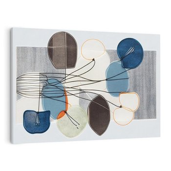 Obraz na płótnie 120x80 - Szary Modern - roślinne inspiracje, abstrakcja