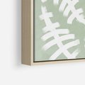 Obraz w ramie 80x120 - Oaza Zieleni - zielona abstrakcja, zgaszona zieleń - rama drewno
