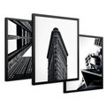 Zestaw obrazy w ramie 40x50 galeria - Architektura, budynki, czarno, biały - rama czarna