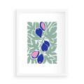 Plakat w ramie 50x70 - Figi Fioletu - figi, sztuka nowoczesna - rama biała