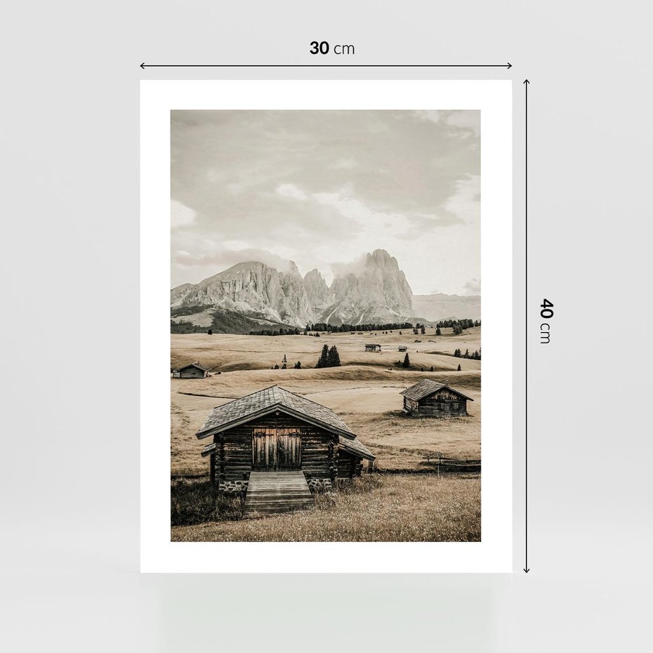 Plakat bez ramy 30x40 - Klasyczny Urok Górskich Domków - domki, w górach