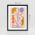 Plakat w ramie 40x50 - Przenikająca Harmonia - abstrakcyjny obraz, pastelowe kolory - rama czarna