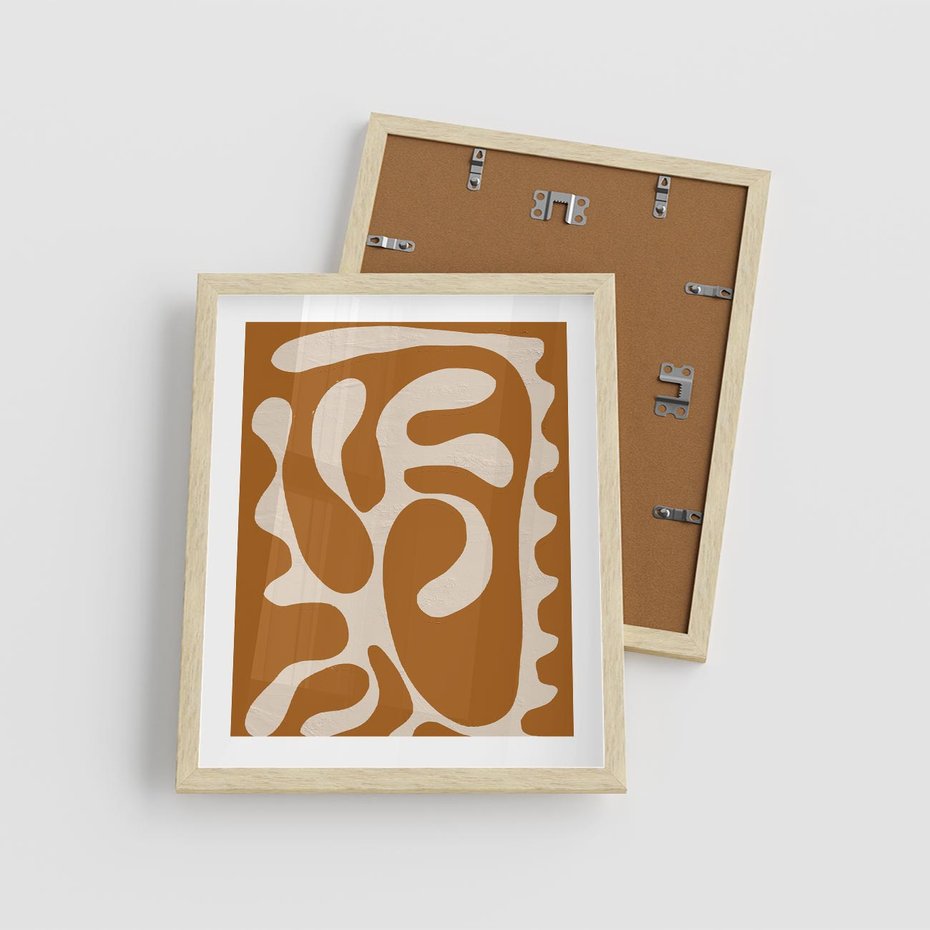 Plakat w ramie 40x50 - Wnętrza Akwarelowej Wyobraźni - abstrakcyjny obraz, plakat - rama drewno