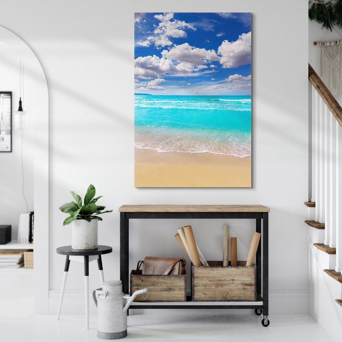 Obraz na płótnie 50x70 - Idylliczna plaża nad morzem - plaża, morze