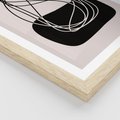 Plakat w ramie 40x50 - Linie Eksploracji - abstrakcyjne szkicowane linie, minimalizm - rama drewno