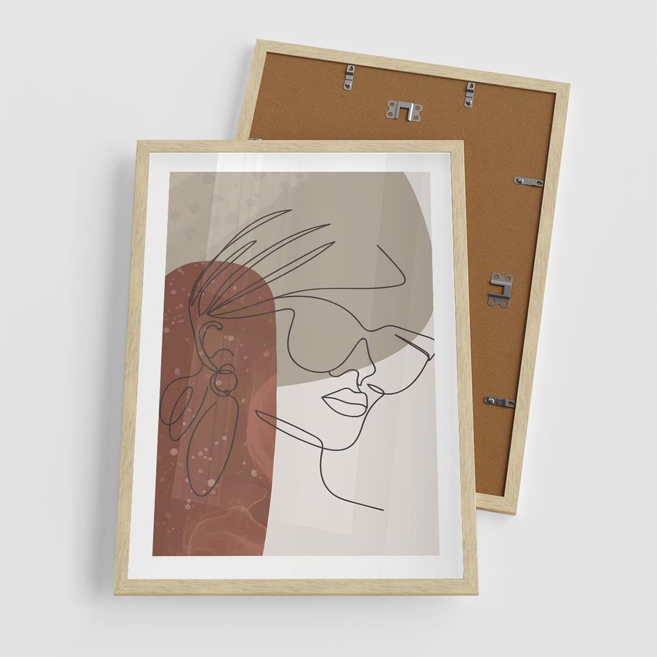 Plakat w ramie 50x70 - Kreatywność na Tle Plam - abstrakcyjna grafika, plamy - rama drewno