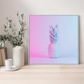 Obraz w ramie 80x80 - Ananas Abstrakcja - ananas, abstrakcja - rama biała