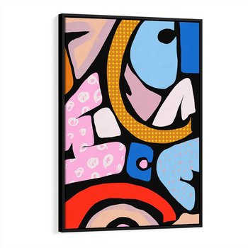 Obraz w ramie 50x70 - Kolory Komiksu - abstrakcyjne formy, komiksowy styl - rama czarna