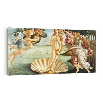 Obraz na płótnie 140x70 - "Narodziny Wenus" (1485), Sandro Botticelli - Reprodukcja - reprodukcja, obraz na płótnie
