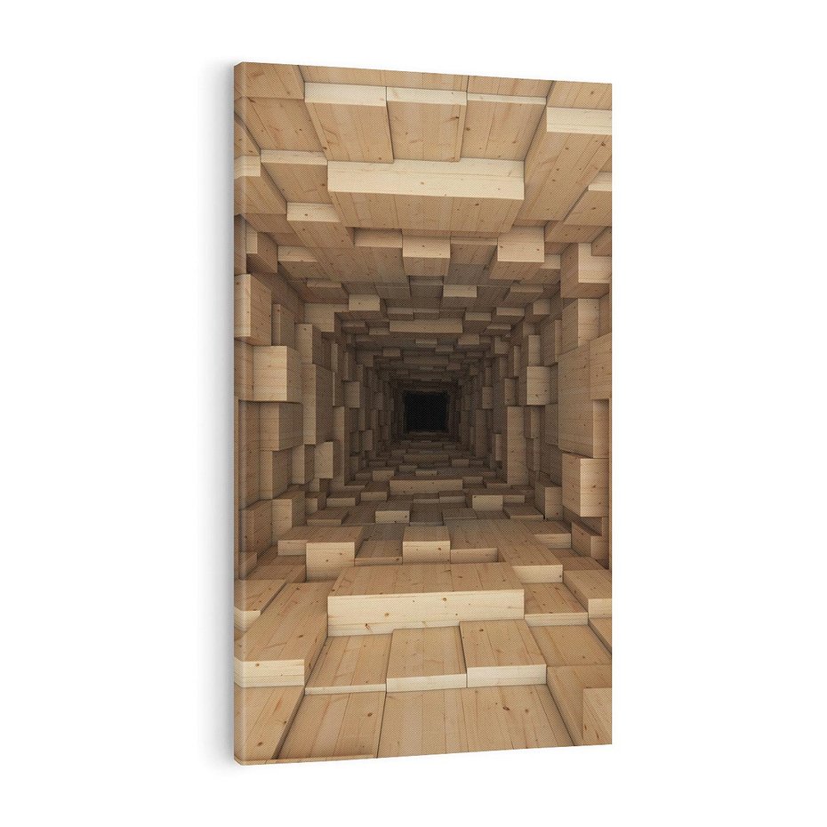 Obraz na płótnie 80x120 - Abstrakcyjny 3D tunel: Podróż w głębię - 3D, tunel
