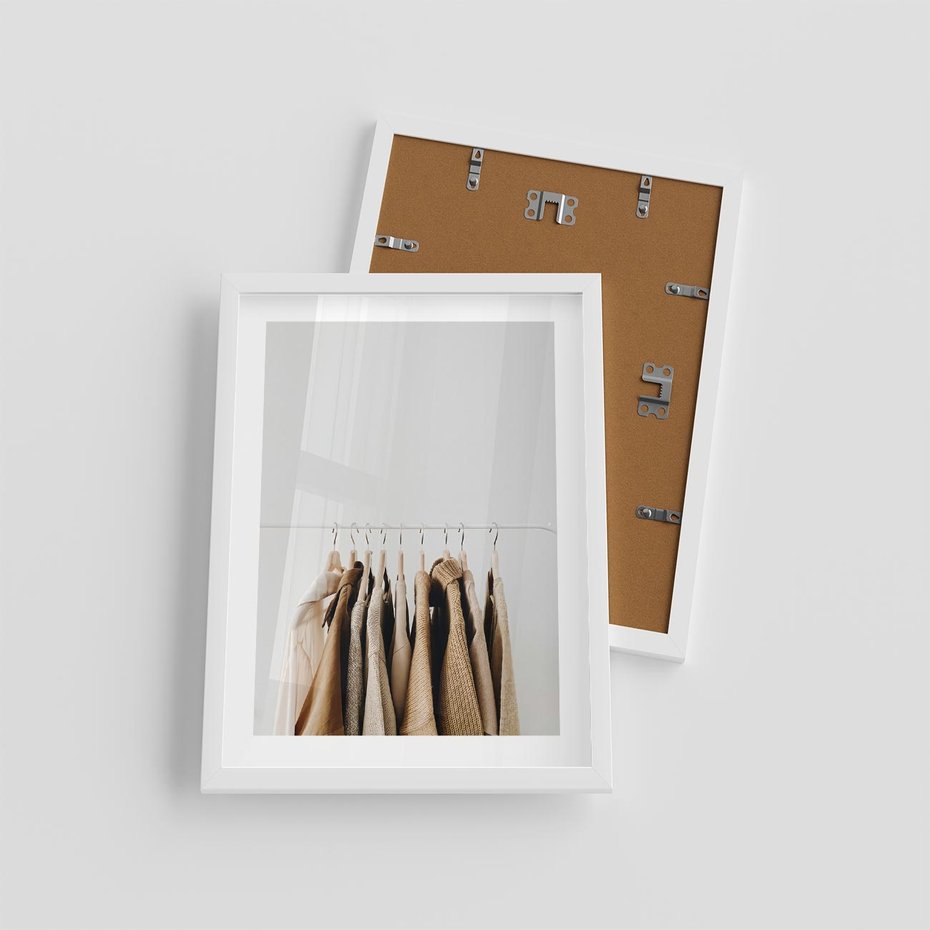 Plakat w ramie 30x40 - Boho Elegancja - boho kobiece zdjęcie, wieszak - rama biała