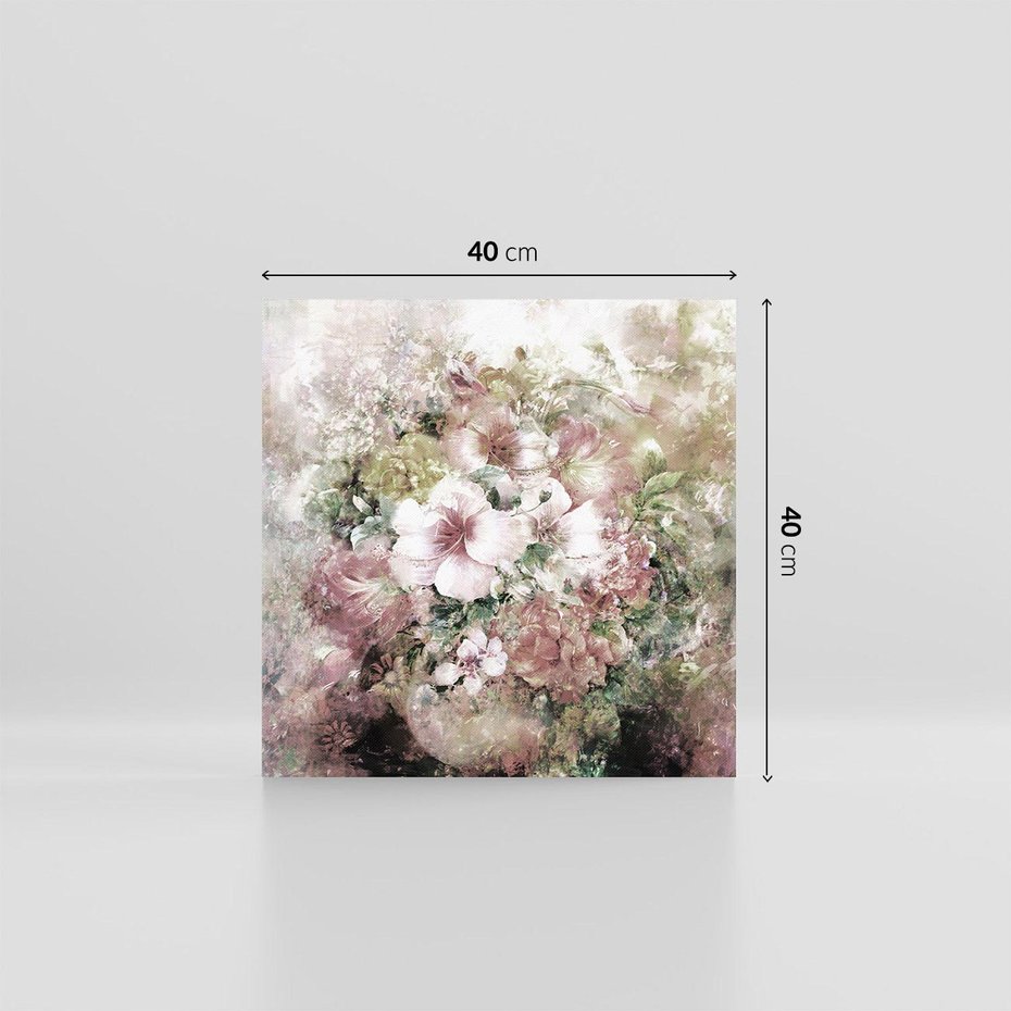 Obraz na płótnie 40x40 - Piękno natury na płótnie - kwiaty, olejne