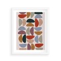 Plakat w ramie 40x50 - Kolorowe Echo Boho - abstrakcyjny obraz, geometryczna kompozycja - rama biała