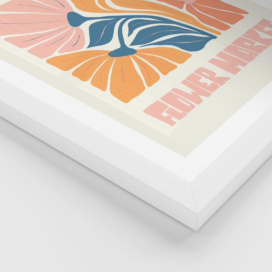 Plakat w ramie 30x40 - Spójny Dysonans - pastelowe kolory, typografia - rama biała