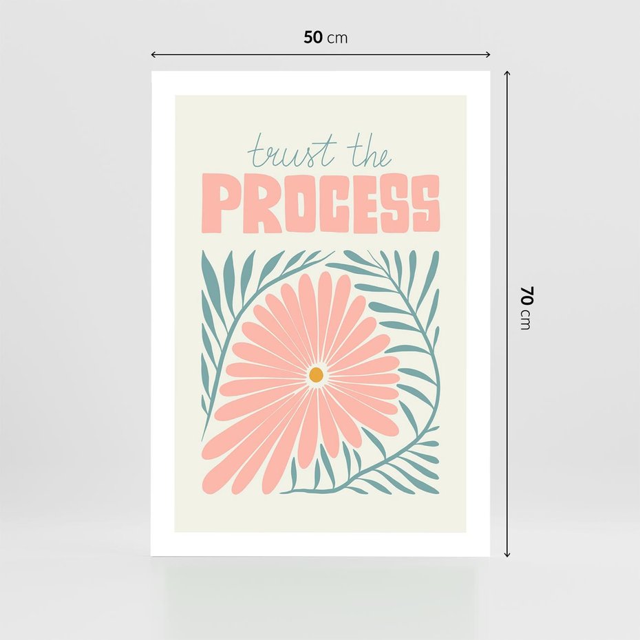 Plakat bez ramy 50x70 - Symfonia Światła - typografia, pastelowa stokrotka