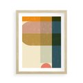 Plakat w ramie 40x50 - Geometryczna Grafika na Plakacie - geometryczna nowoczesna grafika, minimalizm - rama drewno