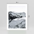 Plakat bez ramy 40x50 - Biały Zimowy Pejzaż - góry w zimie, ośnieżone wysokie szczyty