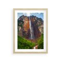Plakat w ramie 30x40 - Górska siła wodospadów - wodospad, góra - rama drewno