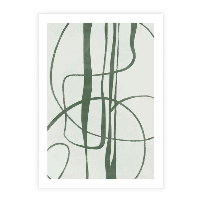 Plakat bez ramy 21x30 - Zielony Spokój - zielona abstrakcja, spokojny plakat