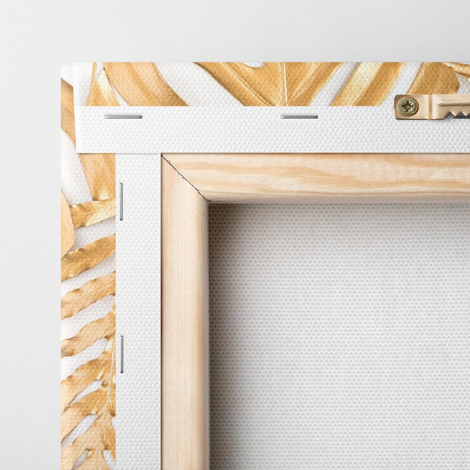 Obraz na płótnie 60x60 - Monstera Złote Liście - monstera, złote