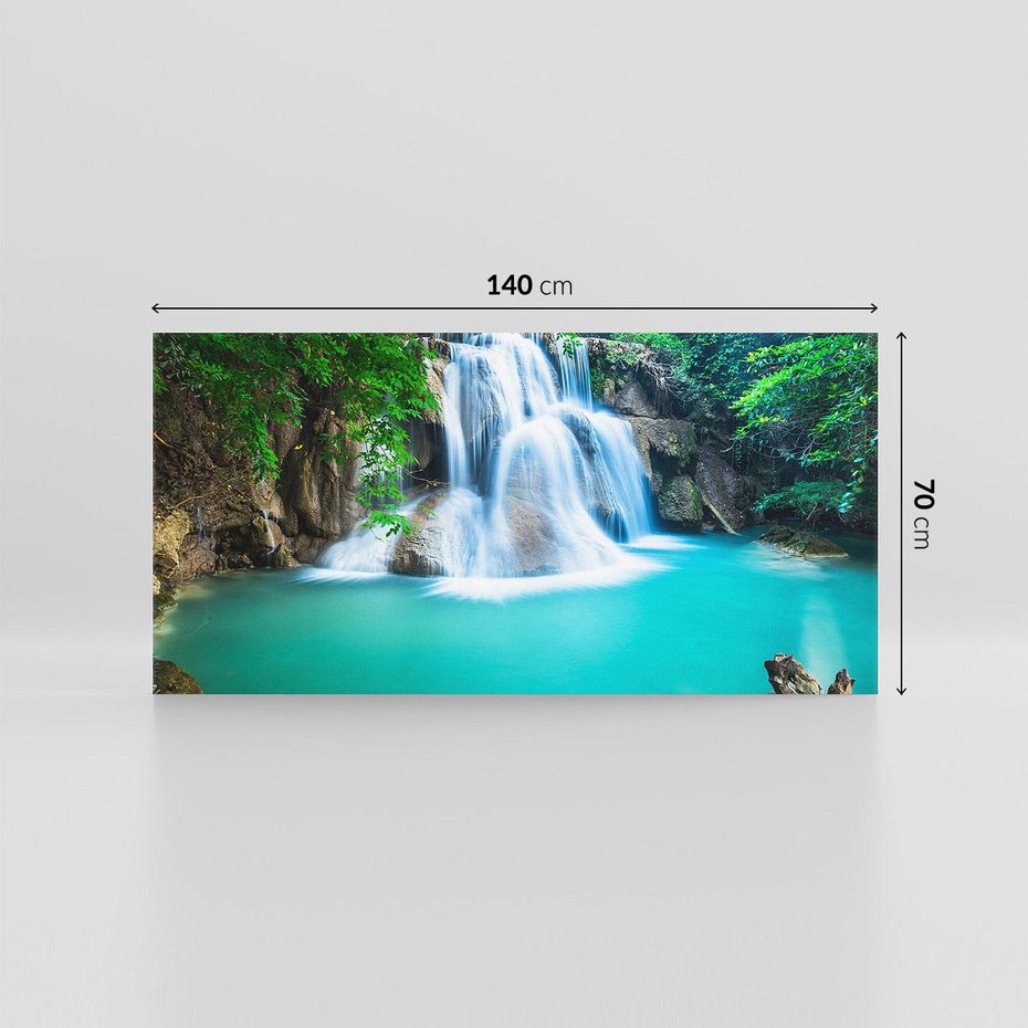 Obraz na płótnie 140x70 - Tajlandia: wodospad w zielonym lesie - Tajlandia, wodospad