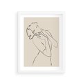 Plakat w ramie 30x40 - Bezkresny Taniec - kobieta, szkic - rama biała
