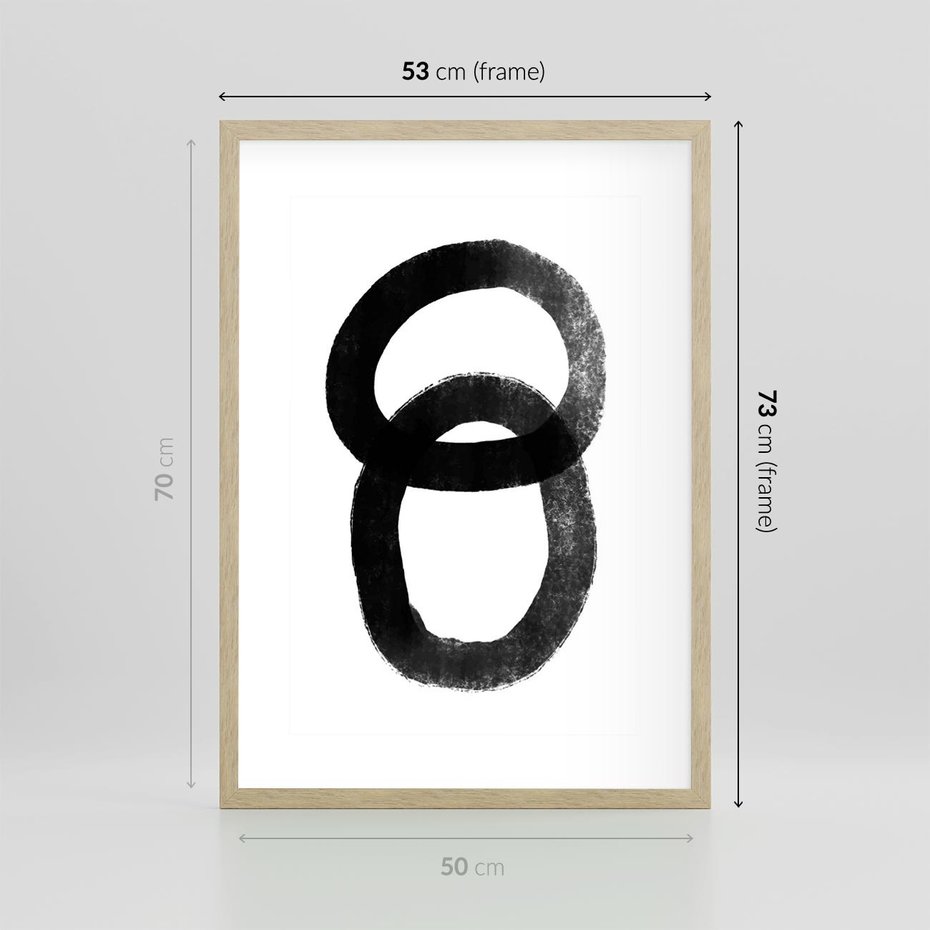 Plakat w ramie 50x70 - Kształtując Granice - abstrakcja, minimalizm - rama drewno