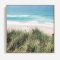Obraz w ramie 80x80 - Harmonia Natury - widok z wydm, wydmy porośnięte trawami - rama drewno
