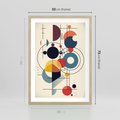 Plakat w ramie 50x70 - Rozbijające Barwne Granice - abstrakcyjna geometryczna kompozycja, koła linie - rama drewno