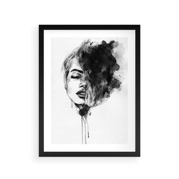 Plakat w ramie 30x40 - Kobieta w akwareli - kobieta, akwarela - rama czarna