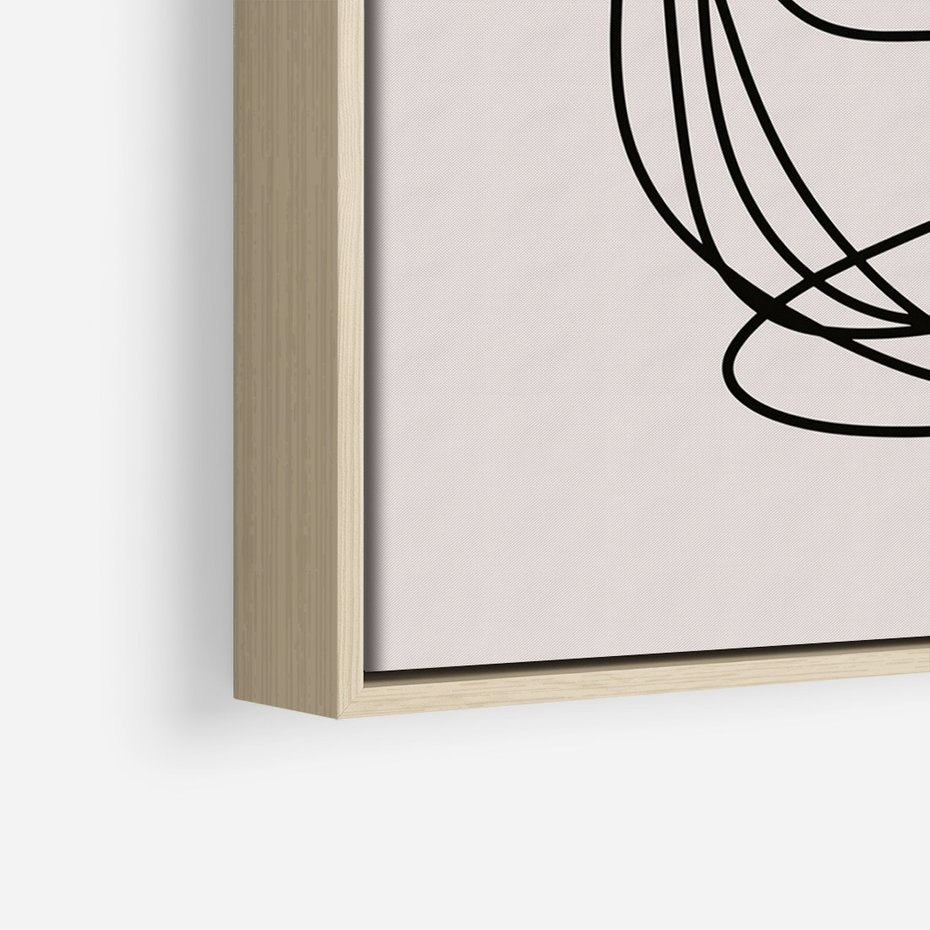 Obraz w ramie 70x100 - Strukturalne Kontrasty - abstrakcyjne szkicowane linie, minimalizm - rama drewno