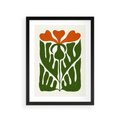 Plakat w ramie 30x40 - Minimalistyczny Urok Kwiatu - kwiat, sztuka nowoczesna - rama czarna