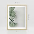 Plakat w ramie 40x50 - Minimalistyczna Harmonia: Zieleń Liści - zieone liście, kompozycja - rama drewno