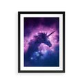 Plakat w ramie 30x40 - Mityczna podróż - kosmos, jednorożec - rama czarna