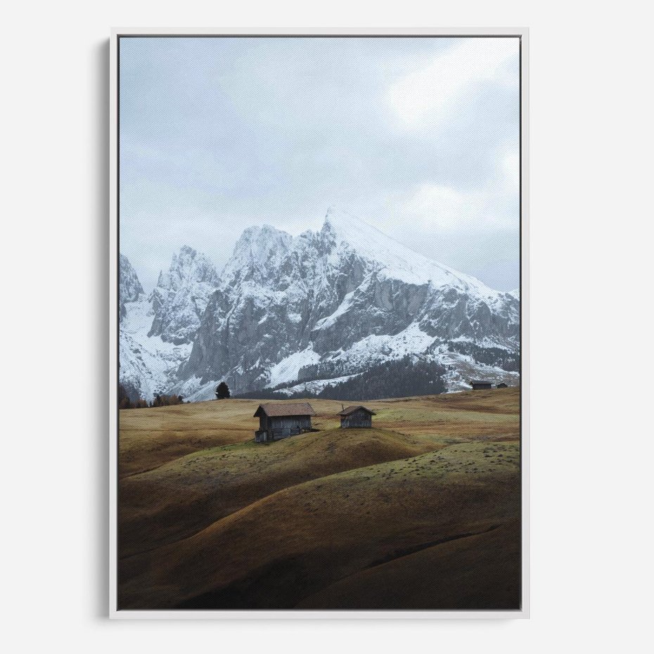 Obraz w ramie 80x120 - Odkryj Ich Urok - góry, skandynawia - rama biała