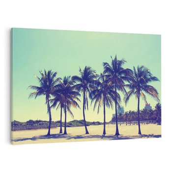 Obraz na płótnie 120x80 - Idylliczna Plaża z Palmami - palmy, plaża