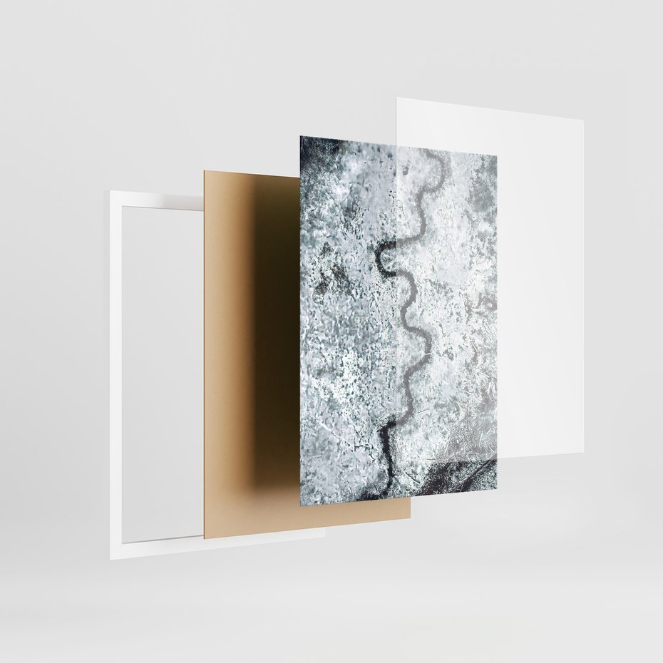 Zestaw obrazy w ramie 40x50 galeria - Góry, zima, śnieg - rama biała