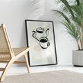 Plakat bez ramy 30x40 - Kawa w Minimalistycznym Szkicu - grafika, szkic