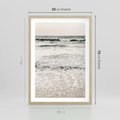 Plakat w ramie 50x70 - Szarość Morza - morze, fale - rama drewno
