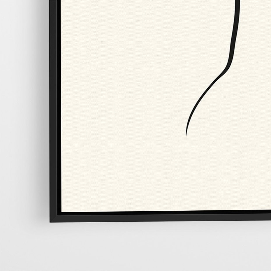 Obraz w ramie 50x70 - Tajemniczy Rytm - kobieta, posąg - rama czarna