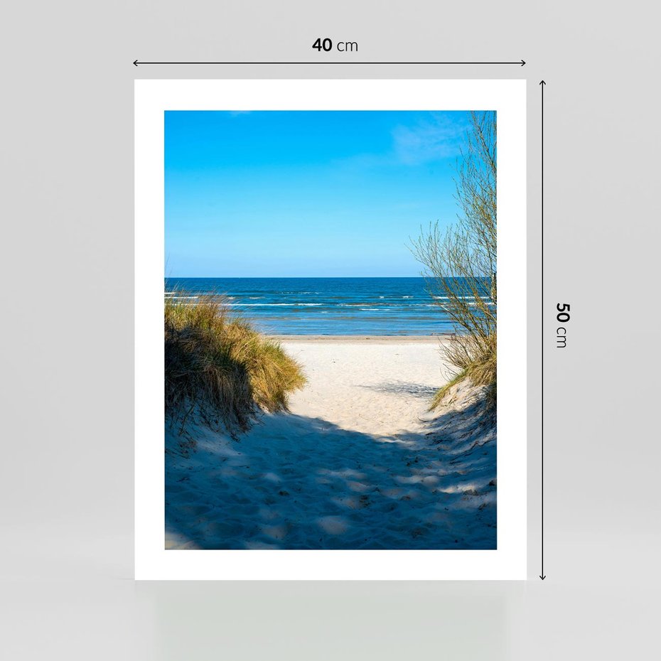 Plakat bez ramy 40x50 - Spokój nad brzegiem morza - plaża, morze