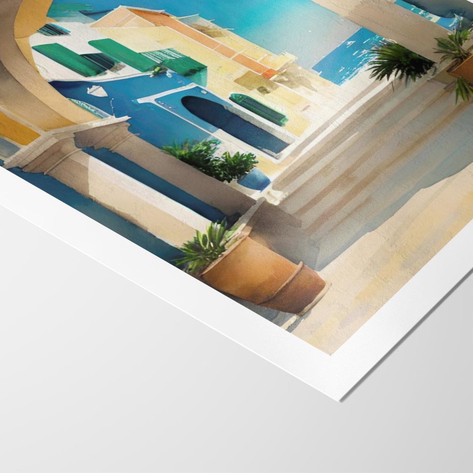 Plakat bez ramy 21x30 - Nadmorskie Łuki - akwarela, śródziemnomorski klimat